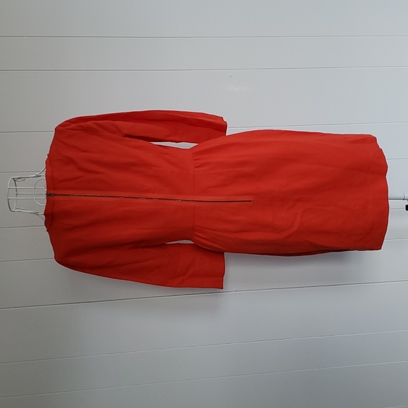 J Crew Tomato Red Wool Dress Size 4 S 3/4 Sleeve Perfect for Valentine's Day - Picture 4 of 4
